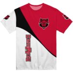 Arkansas State Red Wolves Abstract Curve White Black T-Shirt