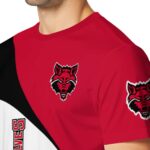 Arkansas State Red Wolves Abstract Curve White Black T-Shirt