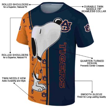 Auburn Tigers Snoopy Graphic Navy Blue T-Shirt