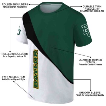 Baylor Bears Abstract Curve Green White T-Shirt