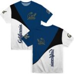 California Golden Bears Abstract Curve White Black T-Shirt