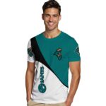 Coastal Carolina Chanticleers Abstract Curve White Black T-Shirt