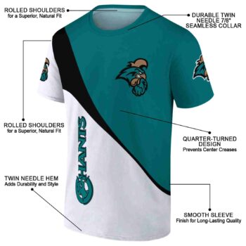 Coastal Carolina Chanticleers Abstract Curve Green White T-Shirt