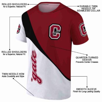 Colgate Raiders Abstract Curve Maroon White T-Shirt
