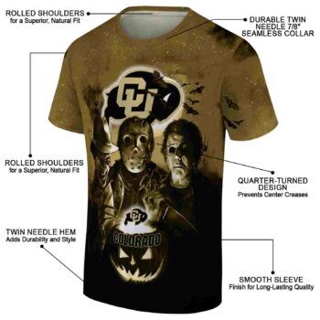 Colorado Buffaloes Horror Icons Gold Black T-Shirt