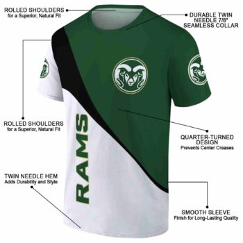 Colorado State Rams Abstract Curve Green White T-Shirt