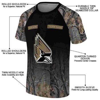 Custom Ball State Cardinals Tree Branches Black T-Shirt