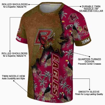 Custom Central Michigan Chippewas Tropical Scene Maroon T-Shirt