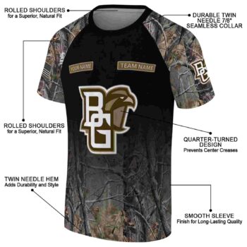 Custom Bowling Green Falcons Tree Branches Black T-Shirt