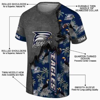 Personalized Kent State Golden Flashes Tropical Scene Navy Blue T-Shirt