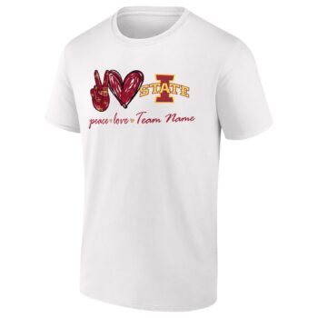 Custom Iowa State Cyclones Peace Love T-Shirt