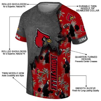 Personalized New Mexico Lobos Tropical Scene Red T-Shirt