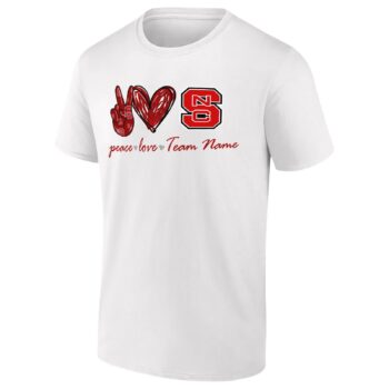 Custom NC State Wolfpack Peace Love T-Shirt