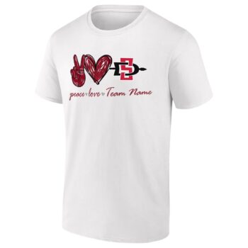 Custom San Diego State Aztecs Peace Love T-Shirt
