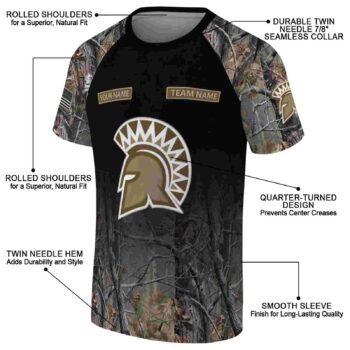 Custom San Jose State Spartans Tree Branches Black T-Shirt