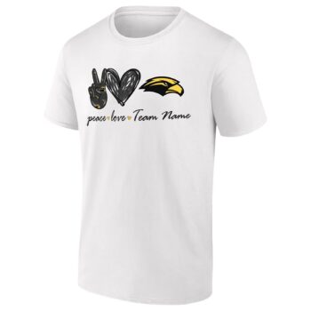 Custom Southern Miss Golden Eagles Peace Love T-Shirt