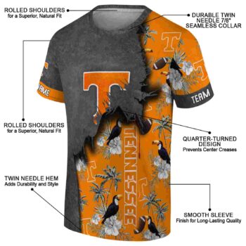 Custom Tennessee Volunteers Tropical Scene Orange T-Shirt
