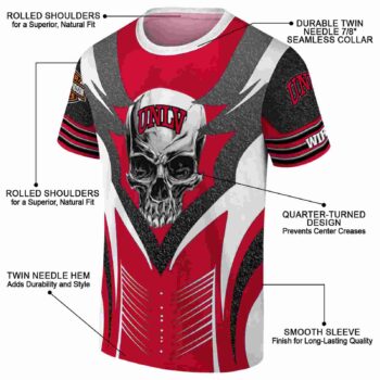 Custom UNLV Rebels Skull Emblem Red White T-Shirt