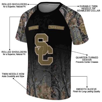 Custom USC Trojans Tree Branches Black T-Shirt