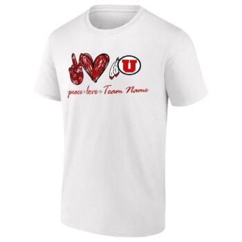 Custom Utah Utes Peace Love T-Shirt