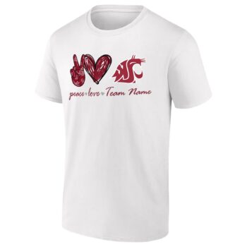 Custom Washington State Cougars Peace Love T-Shirt