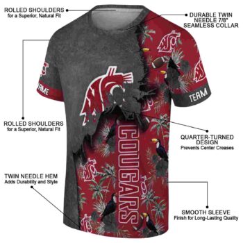 Customized West Virginia Mountaineers Tropical Scene Blue T-Shirt