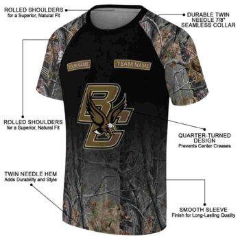 Customized Boston College Eagles Tree Branches Black T-Shirt