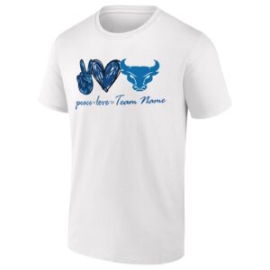 Customized Buffalo Bulls Peace Love T-Shirt