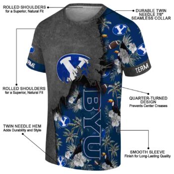 Customized BYU Cougars Tropical Scene Blue T-Shirt