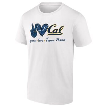 Customized California Golden Bears Peace Love T-Shirt