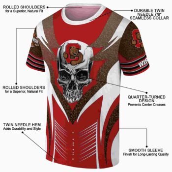 Customized Cornell Big Red Skull Emblem Red White T-Shirt
