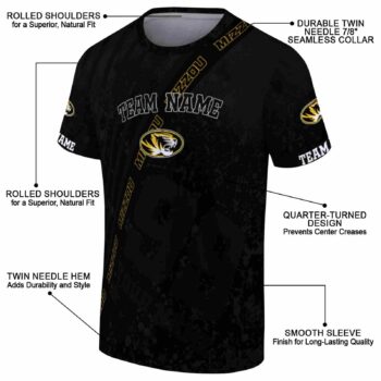 Customized Missouri Tigers Splatter Art Black T-Shirt