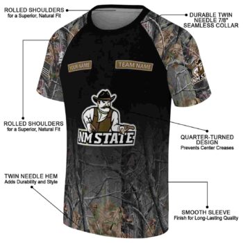 Customized New Mexico State Aggies Tree Branches Black T-Shirt