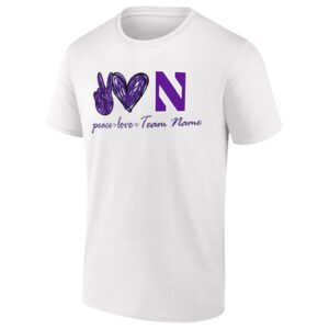 Customized Northwestern Wildcats Peace Love T-Shirt