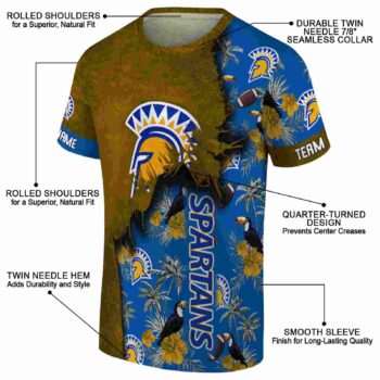 Customized South Alabama Jaguars Tropical Scene Blue T-Shirt