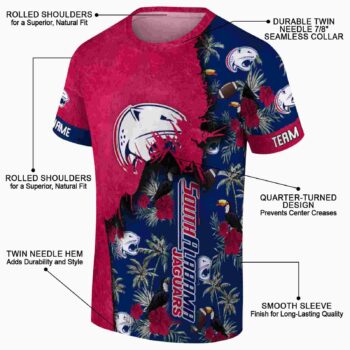 Personalized San Diego State Aztecs Tropical Scene Red T-Shirt