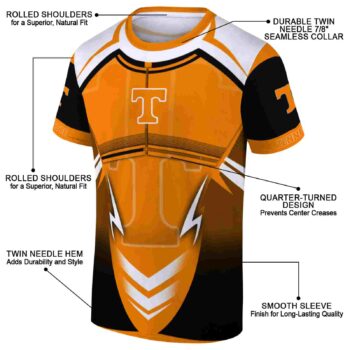 Customized Tennessee Volunteers Futuristic Armor Orange Black White T-Shirt