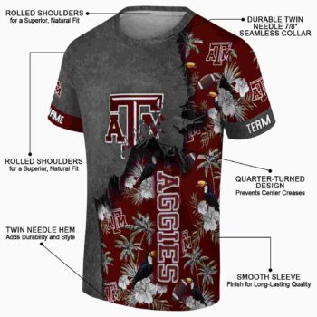 Personalized Nebraska Cornhuskers Tropical Scene Red T-Shirt