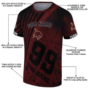 Customized Texas State Bobcats Splatter Art Maroon Black T-Shirt