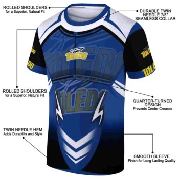 Customized Toledo Rockets Futuristic Armor Blue Black White T-Shirt