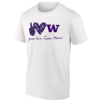 Customized Washington Huskies Peace Love T-Shirt