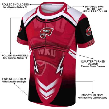 Customized Western Kentucky Hilltoppers Futuristic Armor Red Black White T-Shirt