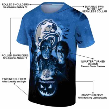 Drake Bulldogs Horror Icons Blue Black T-Shirt