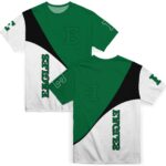Eastern Michigan Eagles Abstract Curve White Black T-Shirt