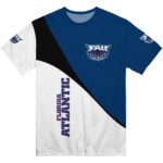 Florida Atlantic Owls Abstract Curve White Black T-Shirt