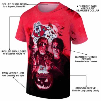 Fresno State Bulldogs Horror Icons Red Black T-Shirt
