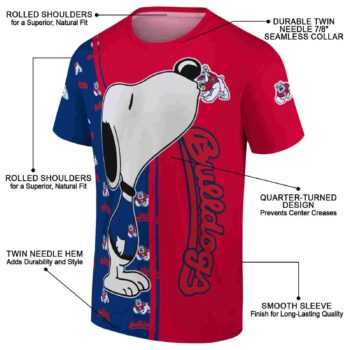 Fresno State Bulldogs Snoopy Graphic Red T-Shirt