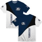 Georgia Southern Eagles Abstract Curve White Black T-Shirt