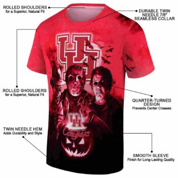 Houston Cougars Horror Icons Red Black T-Shirt