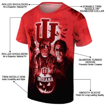 Indiana Hoosiers Horror Icons Red Black T-Shirt